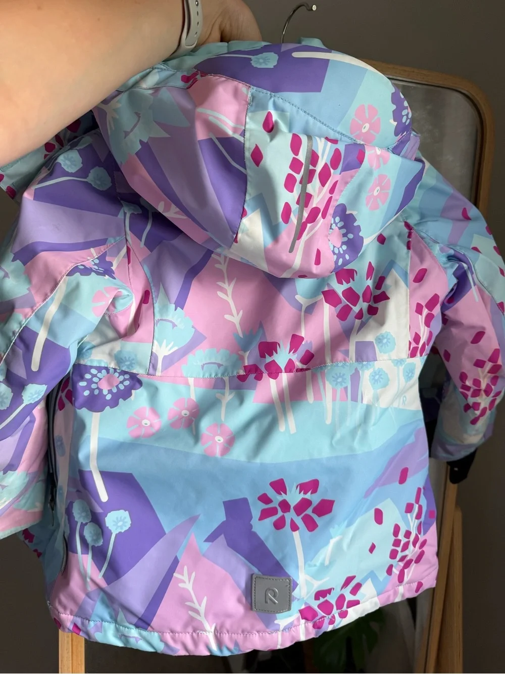 Reima Kiiruna Kids Ski Jacket - Pastel Floral Print (Blue/Pink)